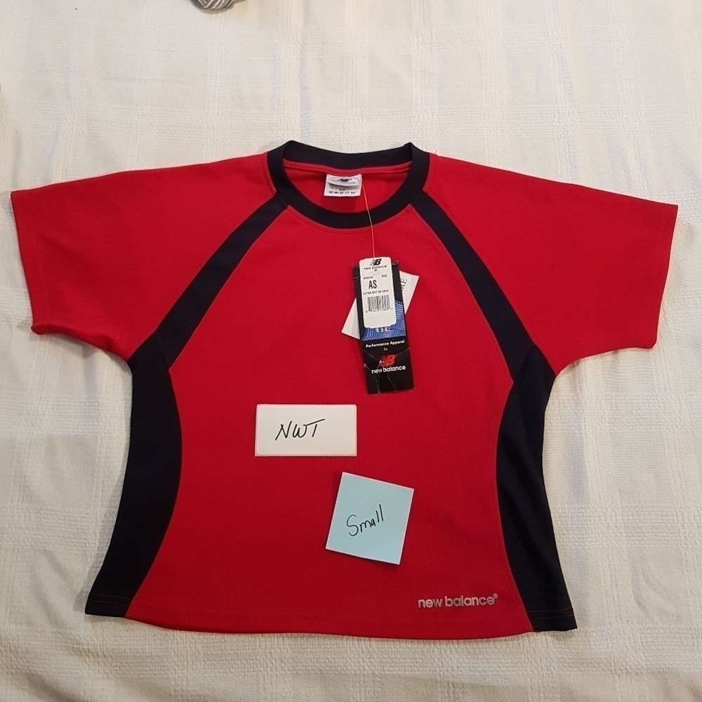 New Balance women's size small red cropped top, new tags attached